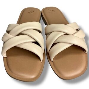 A New Day Women's Rory Criss Cross Padded Slide Sandals Tan
